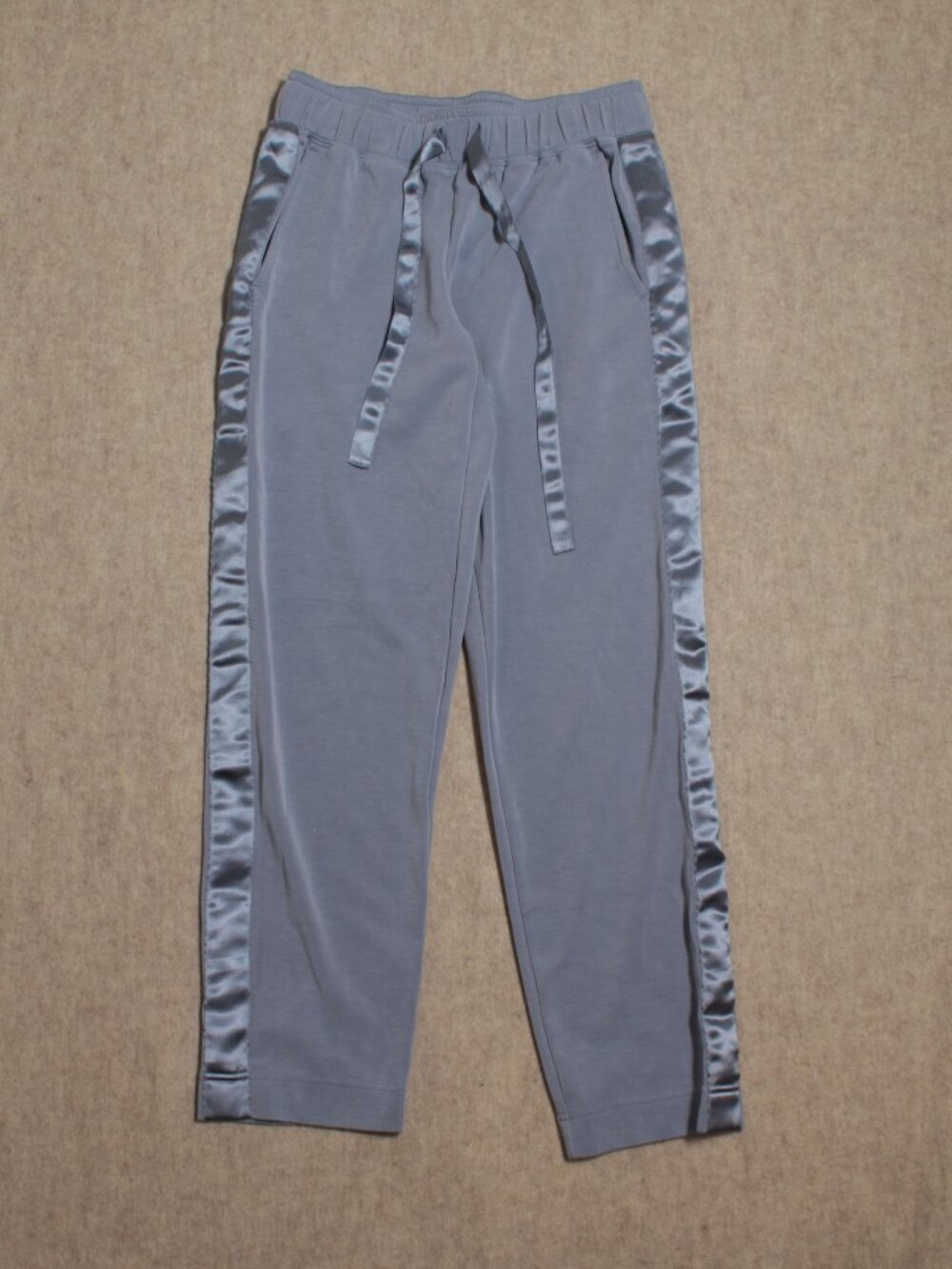 Club Monaco Baby Blue Satin-Stripe Pants